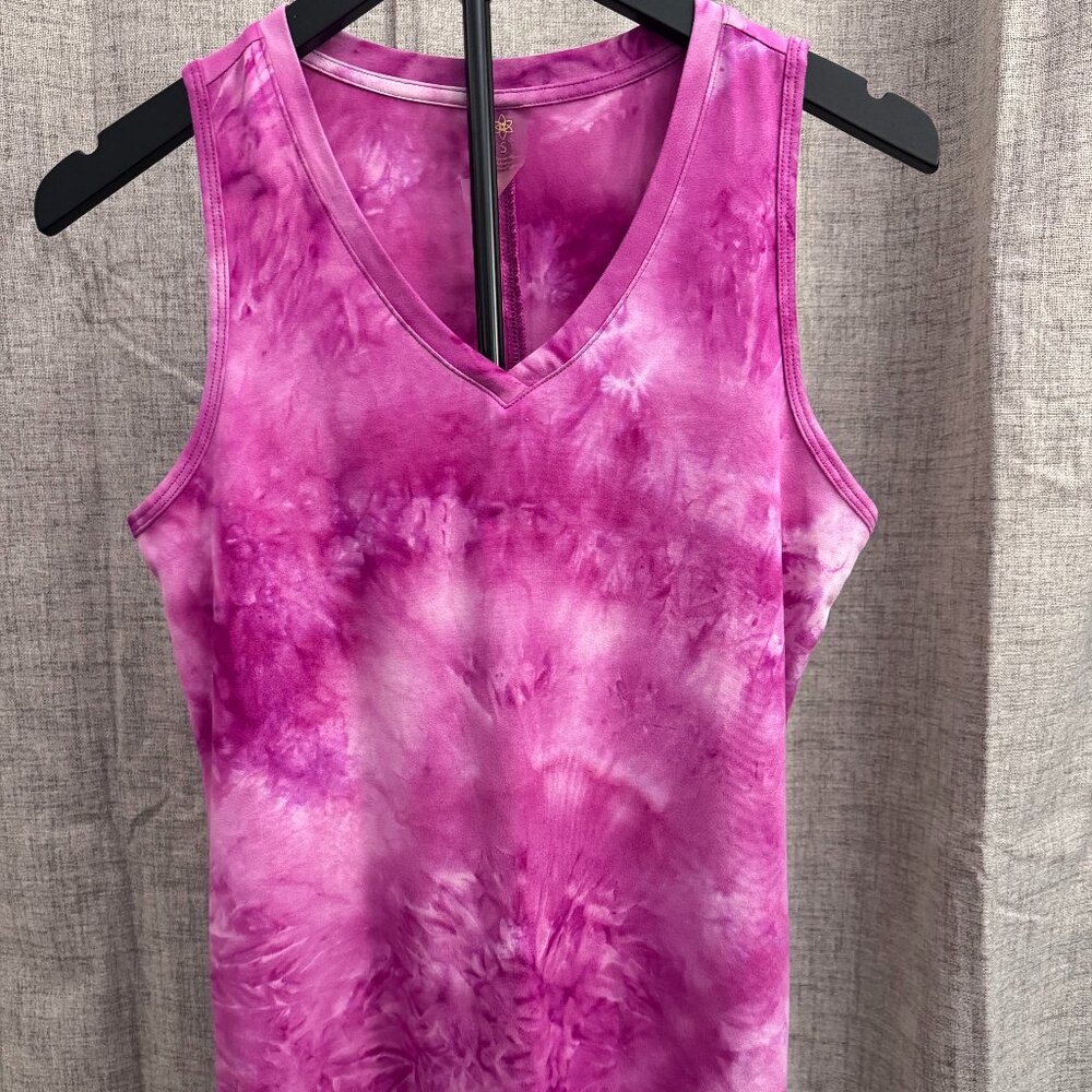 Athleta Vivid‎ Pink Tie-Dye Athleisure Tank Top Size Small